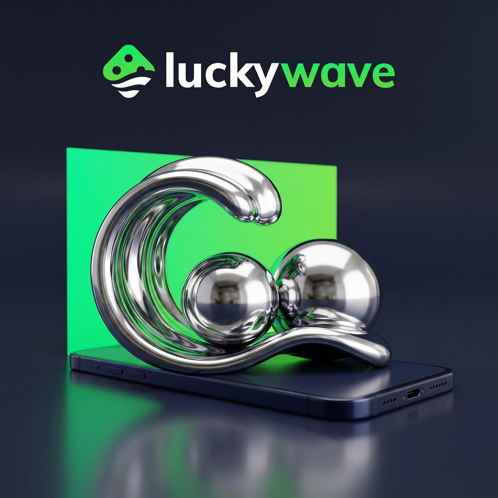 LuckyWave-Chromwelle auf einem Smartphone