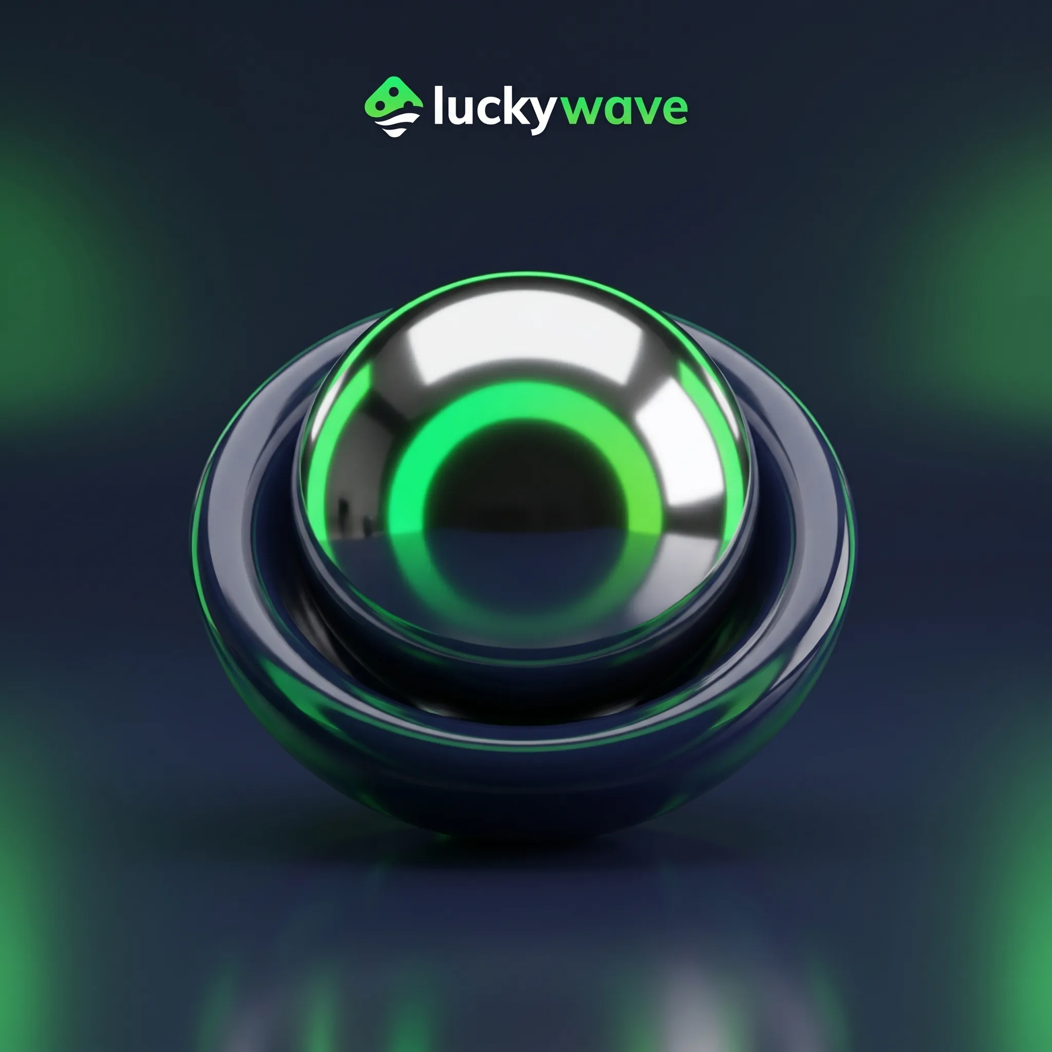 Chromfarbener Spielchip als Motiv für die LuckyWave-Registrierung