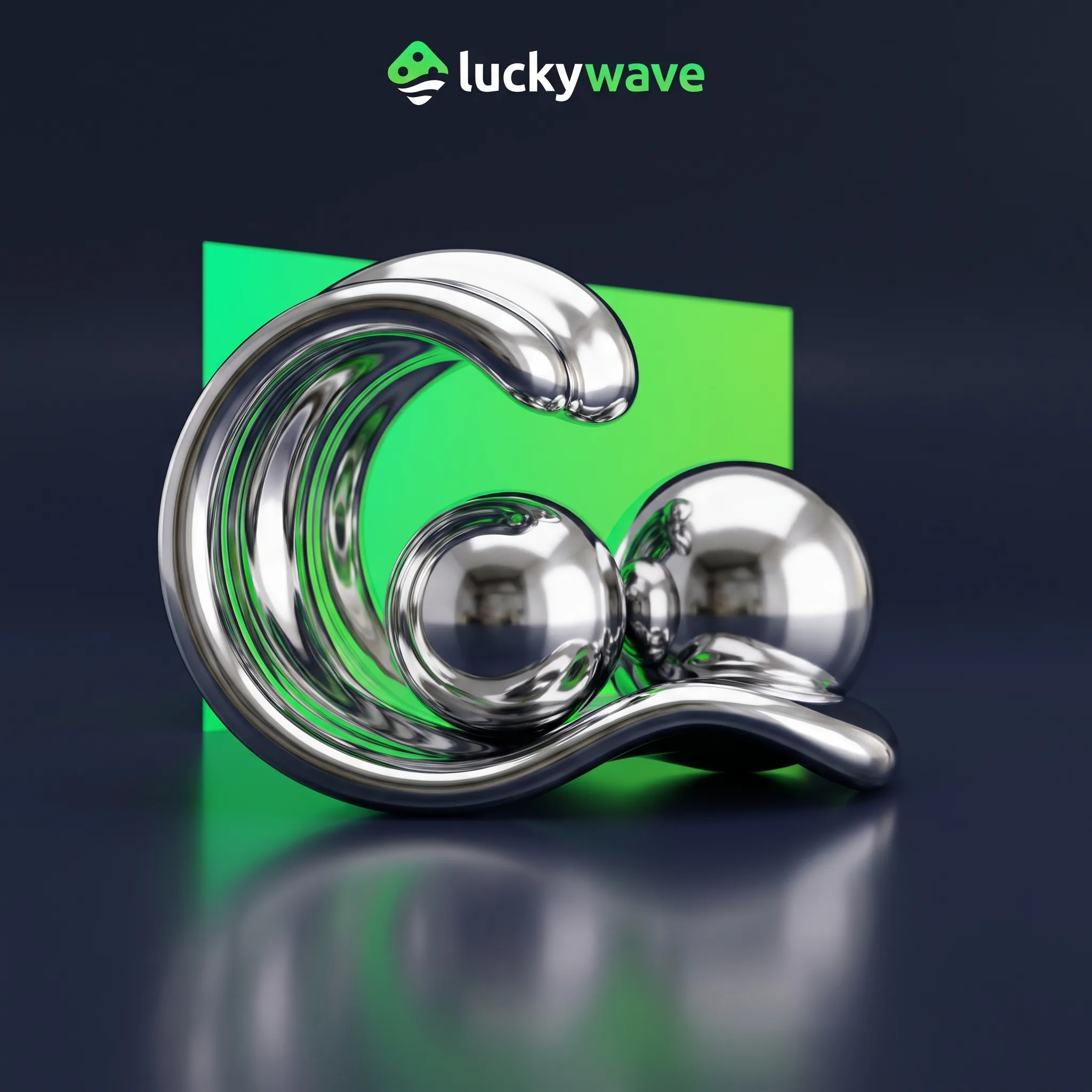 Chromwelle als Motiv des LuckyWave-Willkommensbonus